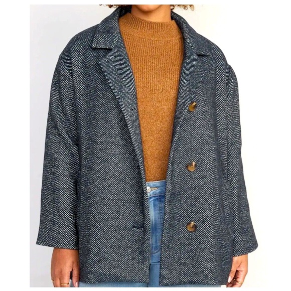 Soft-Brushed Herringbone coat - Picture 1 of 9